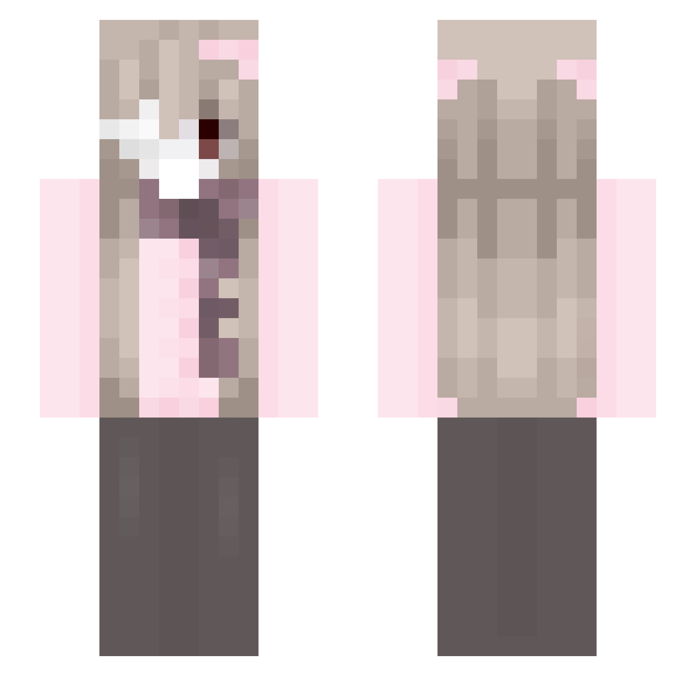 Janean Minecraft skin, front and back view