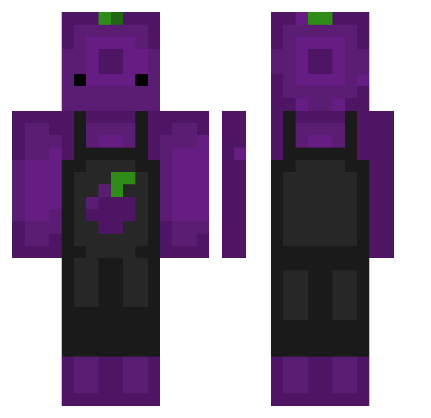 idkv2 Minecraft skin, front and back view