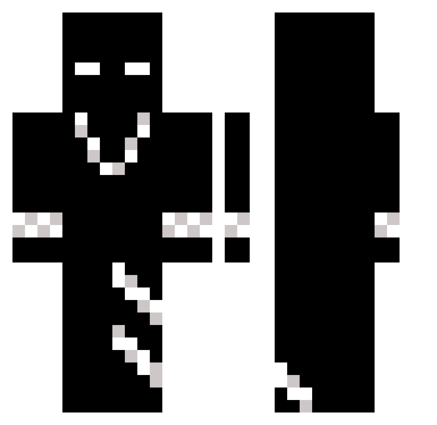 NBKbion Minecraft skin, front and back view