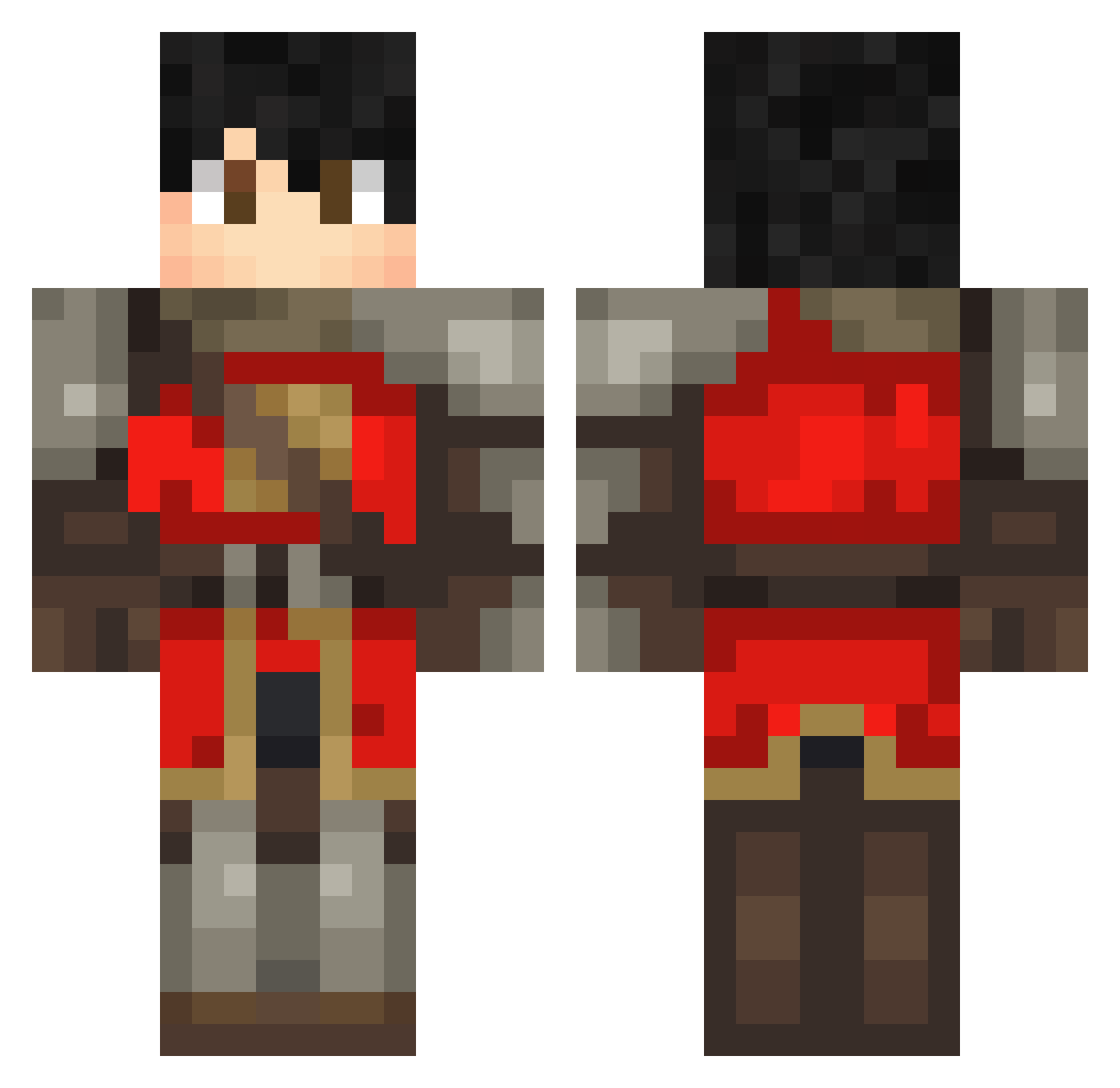 Metr0nic Minecraft skin, front and back view