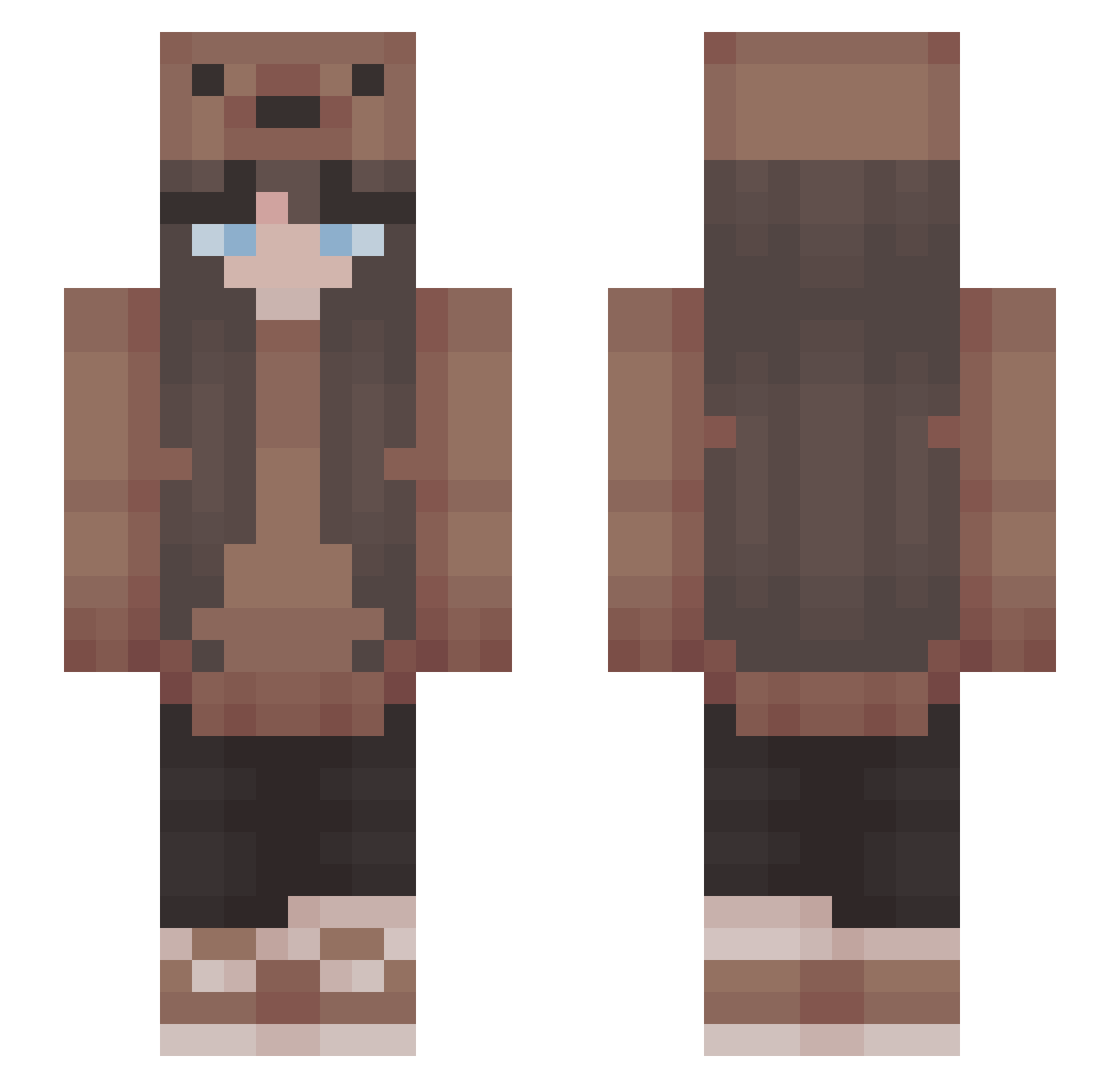 eleenabm Minecraft skin, front and back view