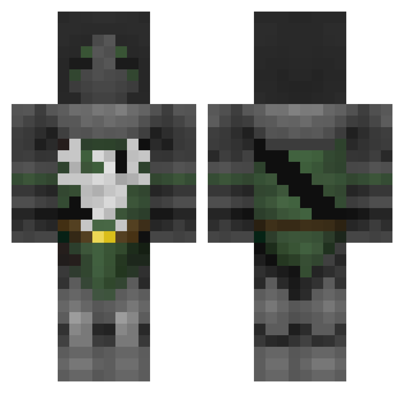 PuuhAdolf Minecraft skin, front and back view