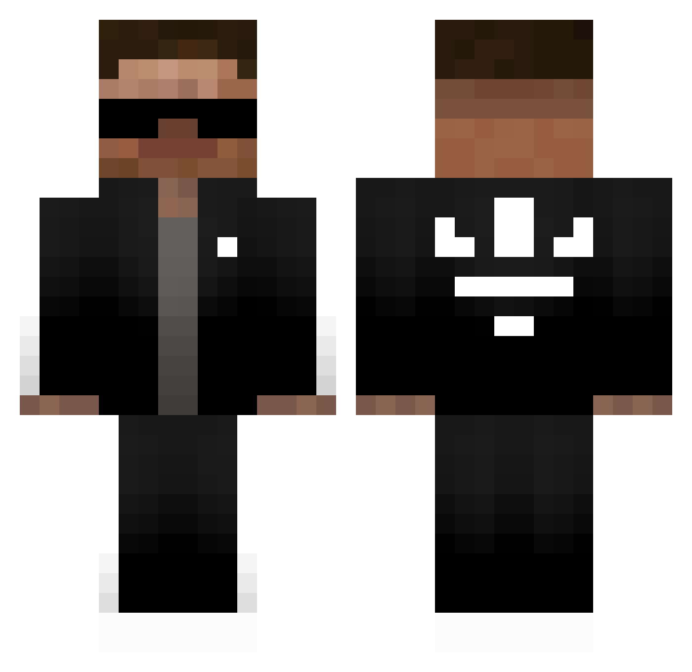 ImswiiZ Minecraft skin, front and back view
