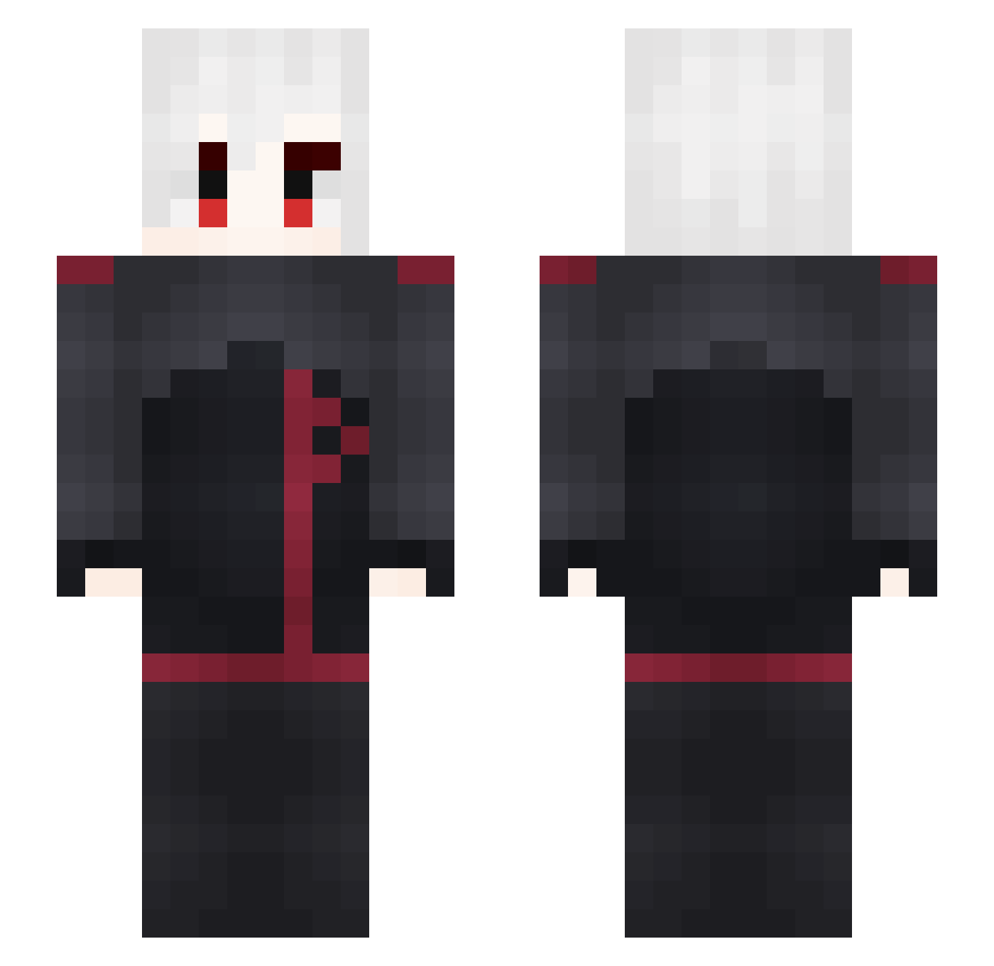 BendyCrisper Minecraft skin, front and back view