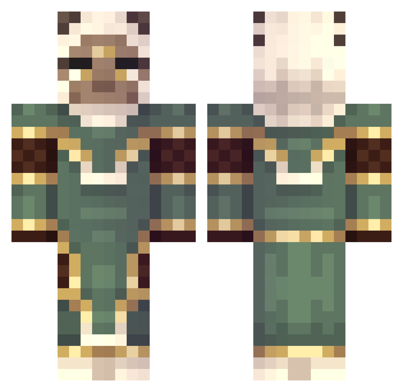 FeliReta Minecraft skin, front and back view