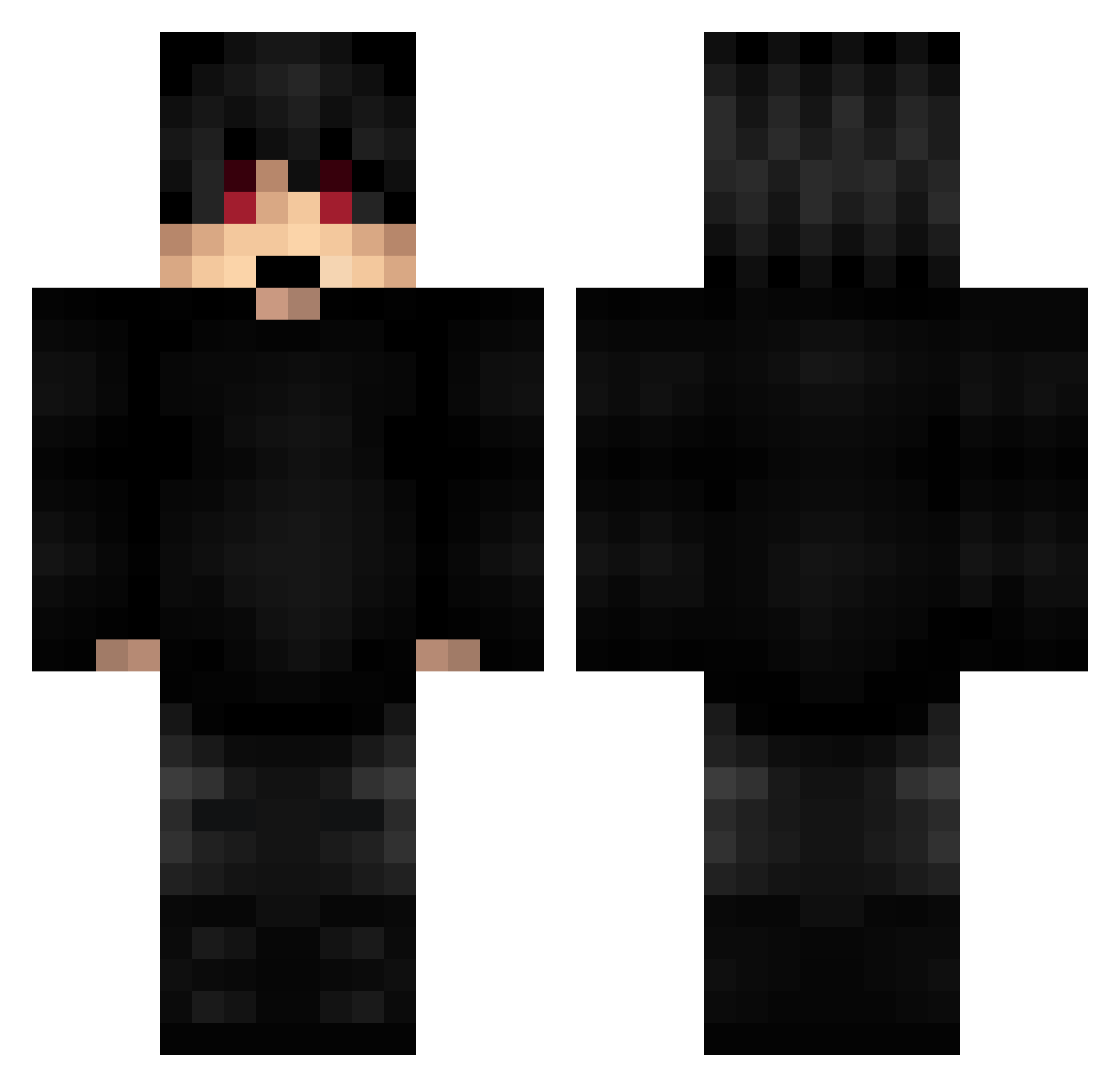 xZemra Minecraft skin, front and back view