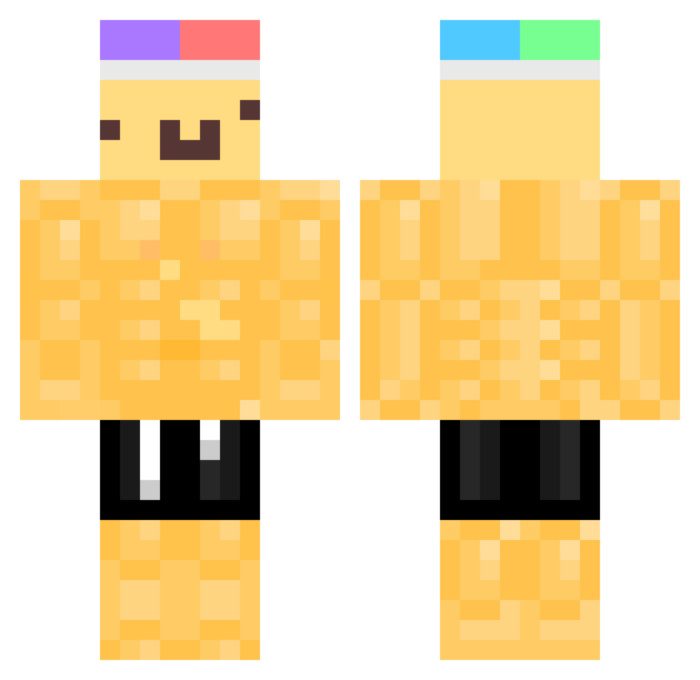 Gingerade Minecraft skin, front and back view