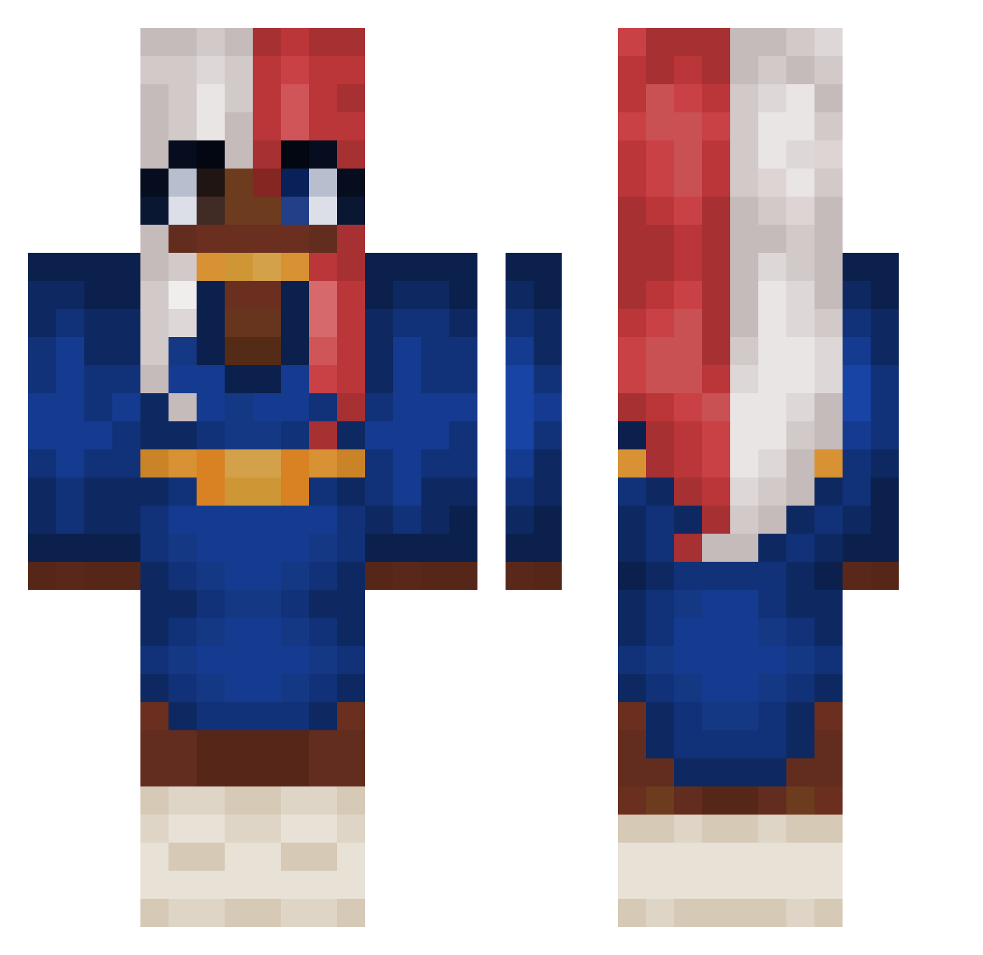 SeineTheeLeo Minecraft skin, front and back view