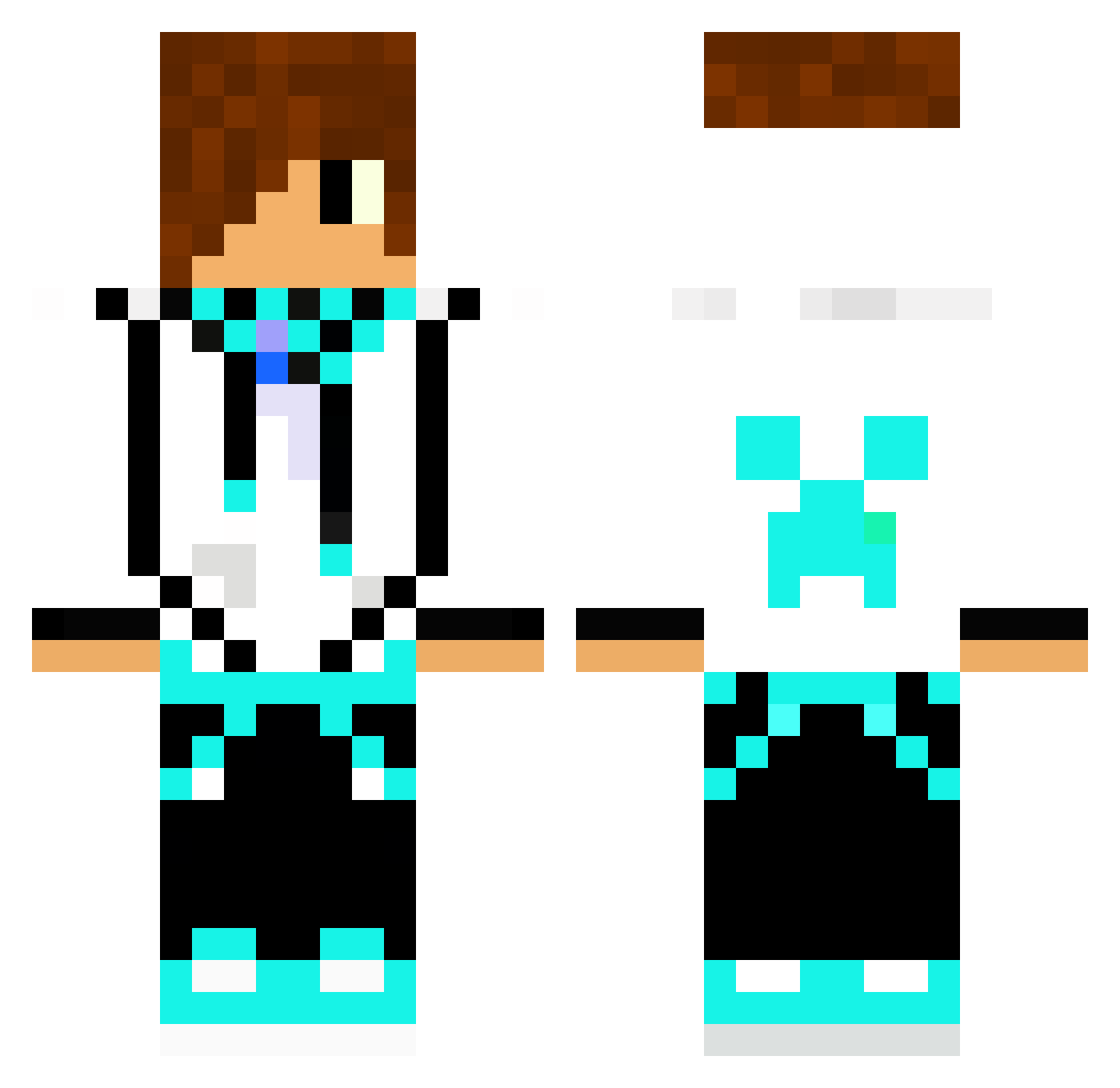 Recovering Minecraft skin, front and back view