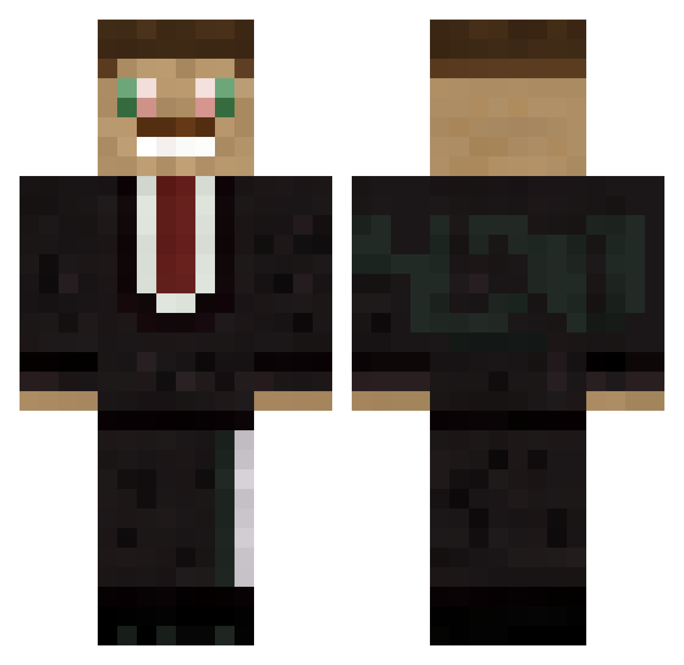 Superkoko123 Minecraft skin, front and back view