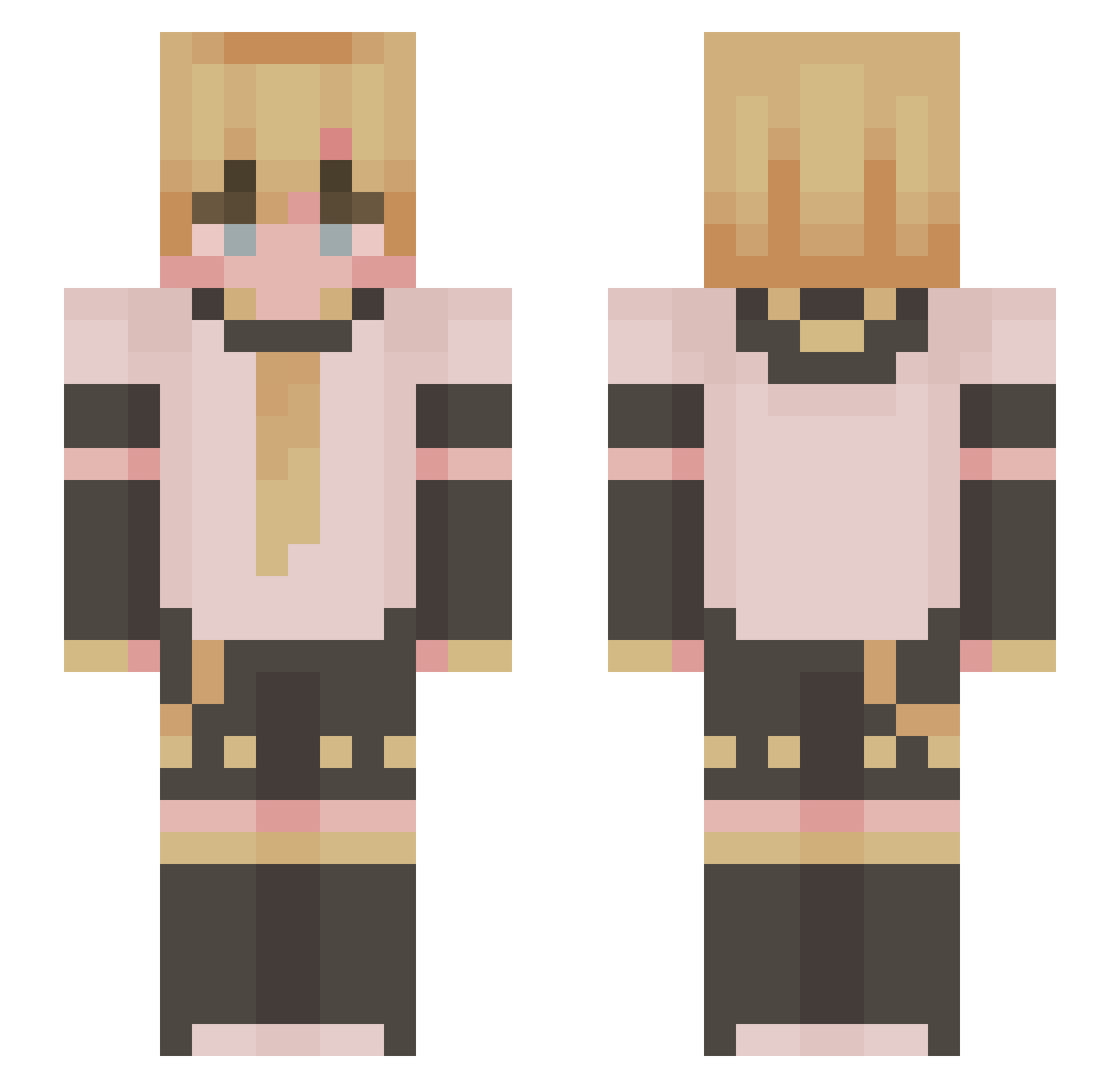 squiffer Minecraft skin, front and back view