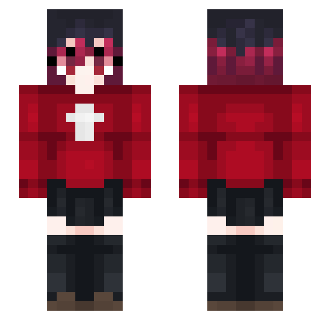 OhneNyx Minecraft skin, front and back view