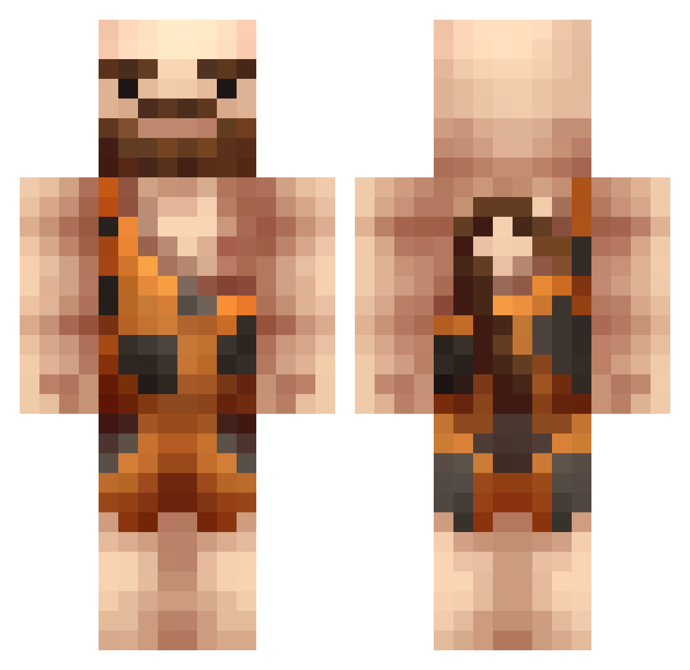 Tunkster Minecraft skin, front and back view