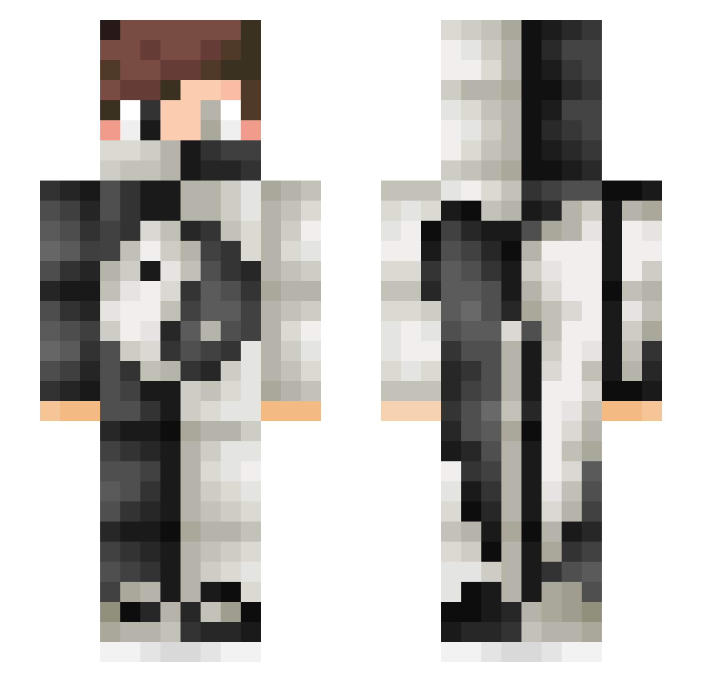 Tripiley Minecraft skin, front and back view