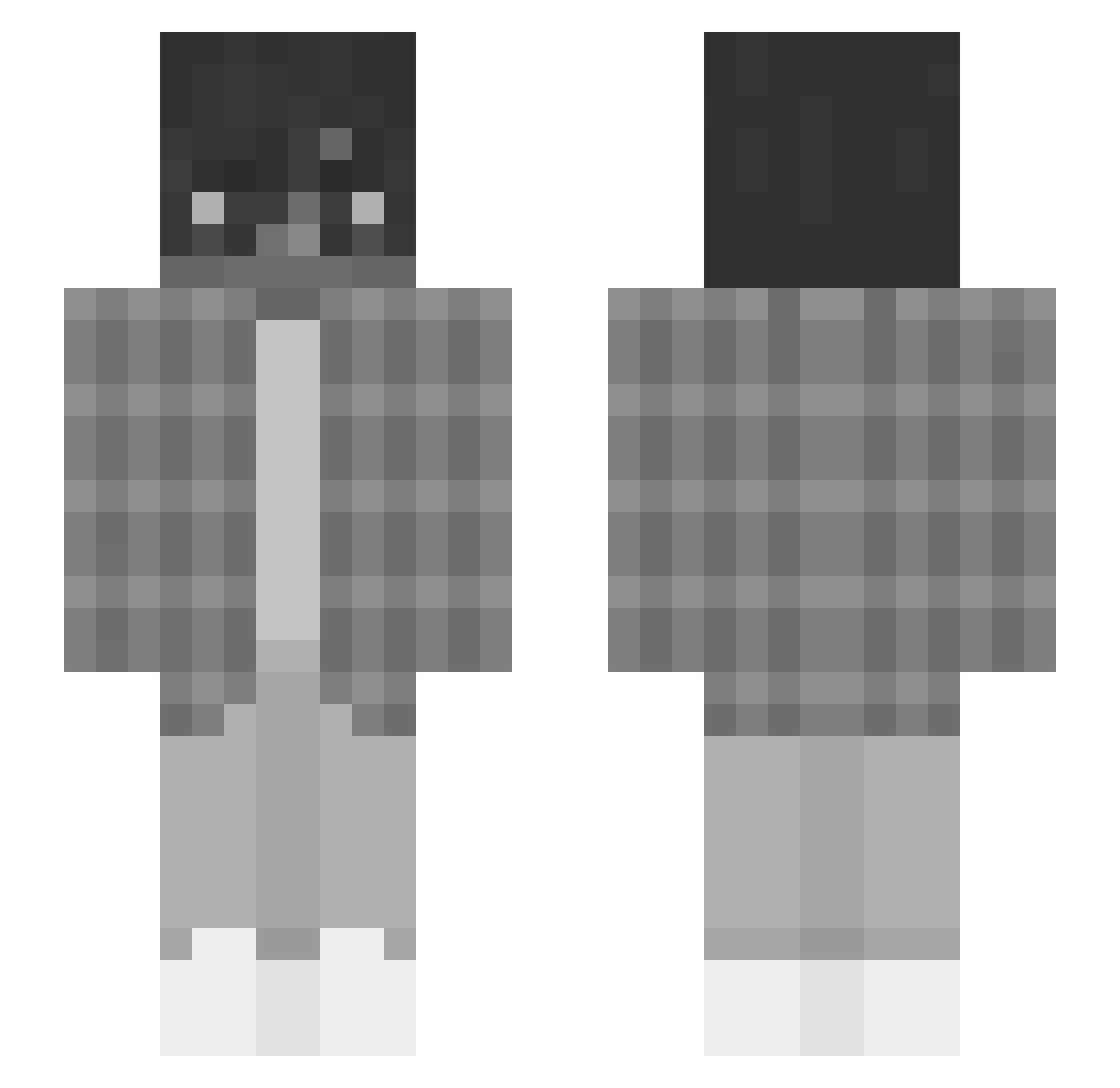Rushover Minecraft skin, front and back view