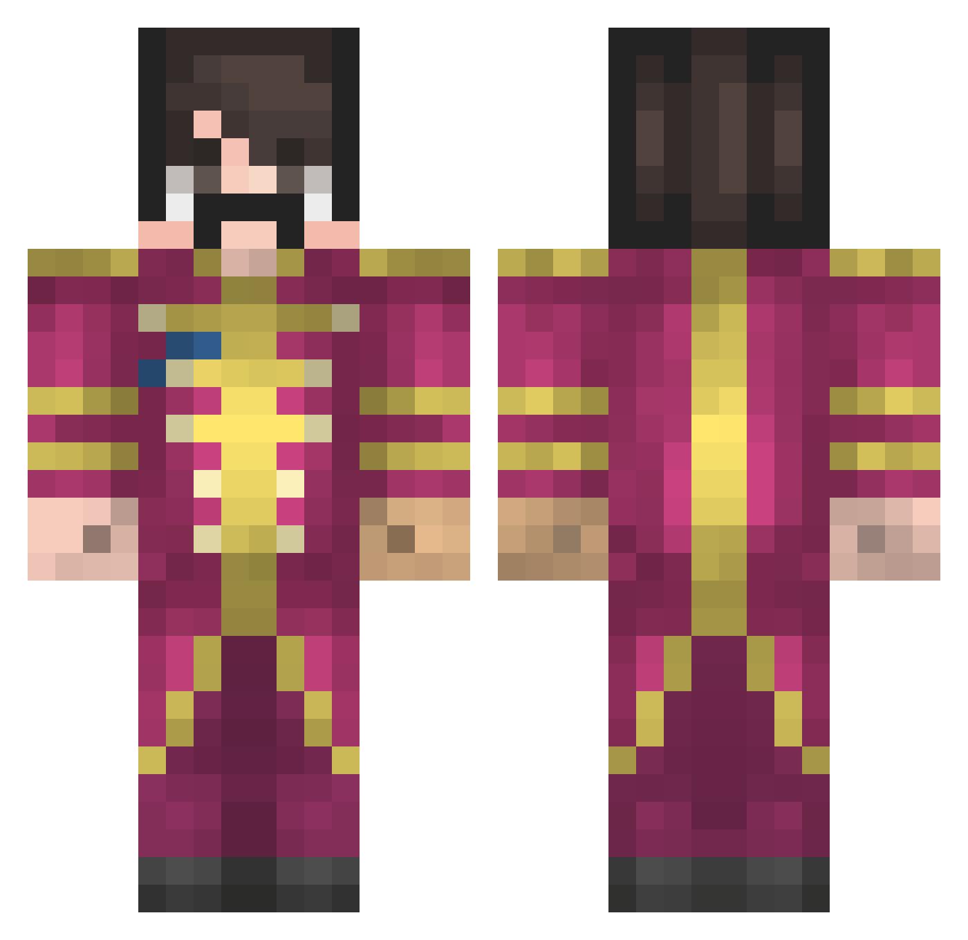 Steve_MC1 Minecraft skin, front and back view