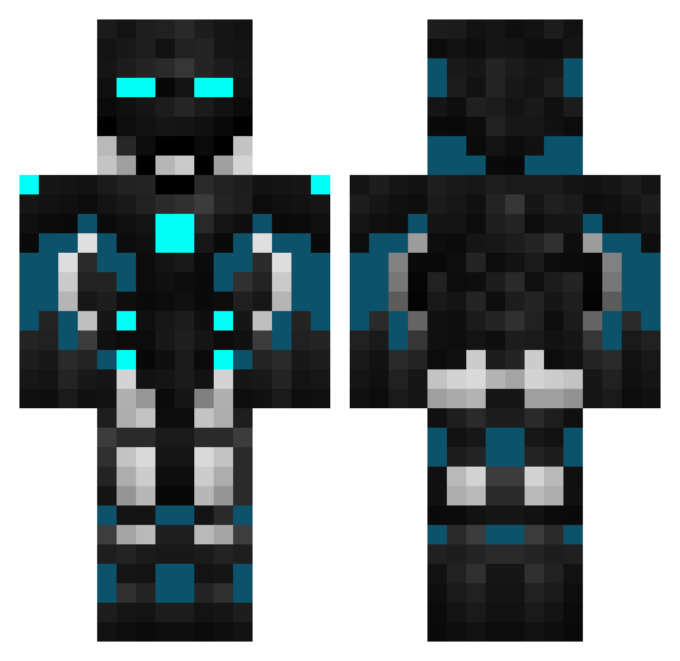 Plotter Minecraft skin, front and back view