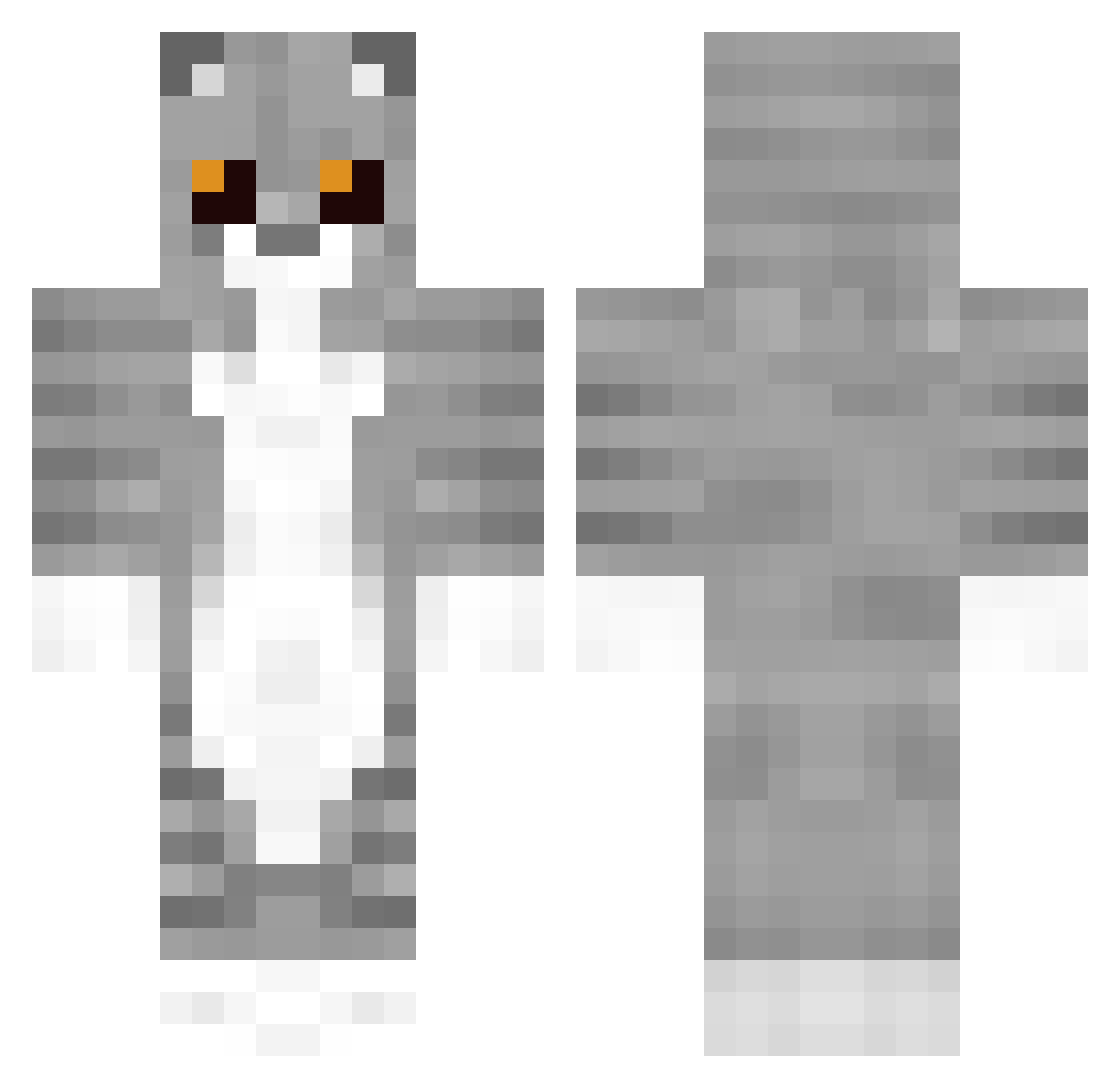 the_british_cat Minecraft skin, front and back view