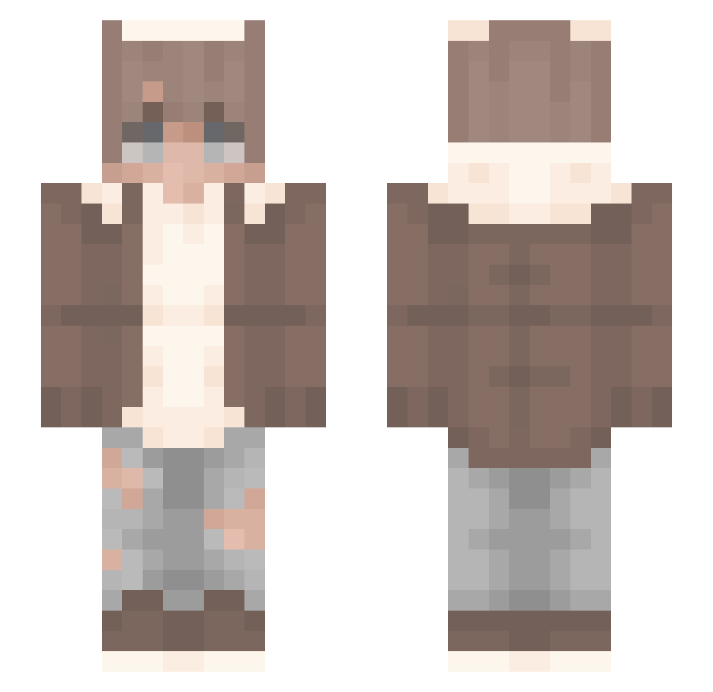Wolf_SUS Minecraft skin, front and back view