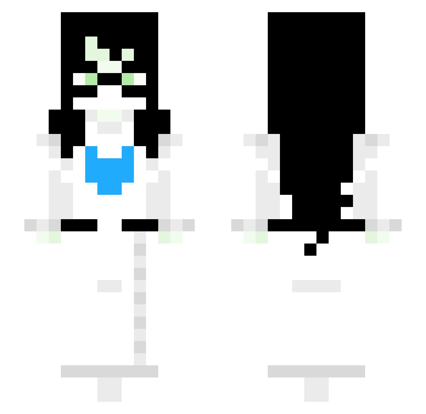 TurtlGal1 Minecraft skin, front and back view