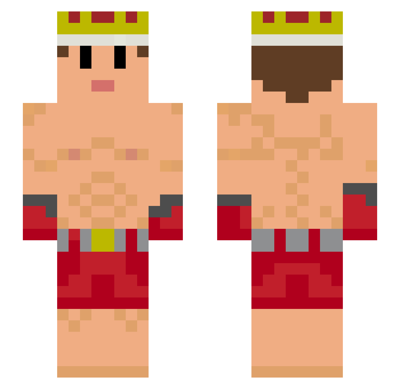 Clubmate Minecraft skin, front and back view
