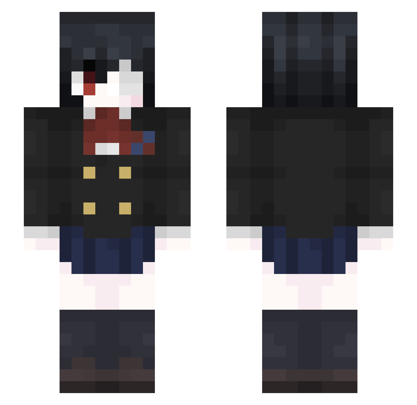 churchyardgirl Minecraft skin, front and back view