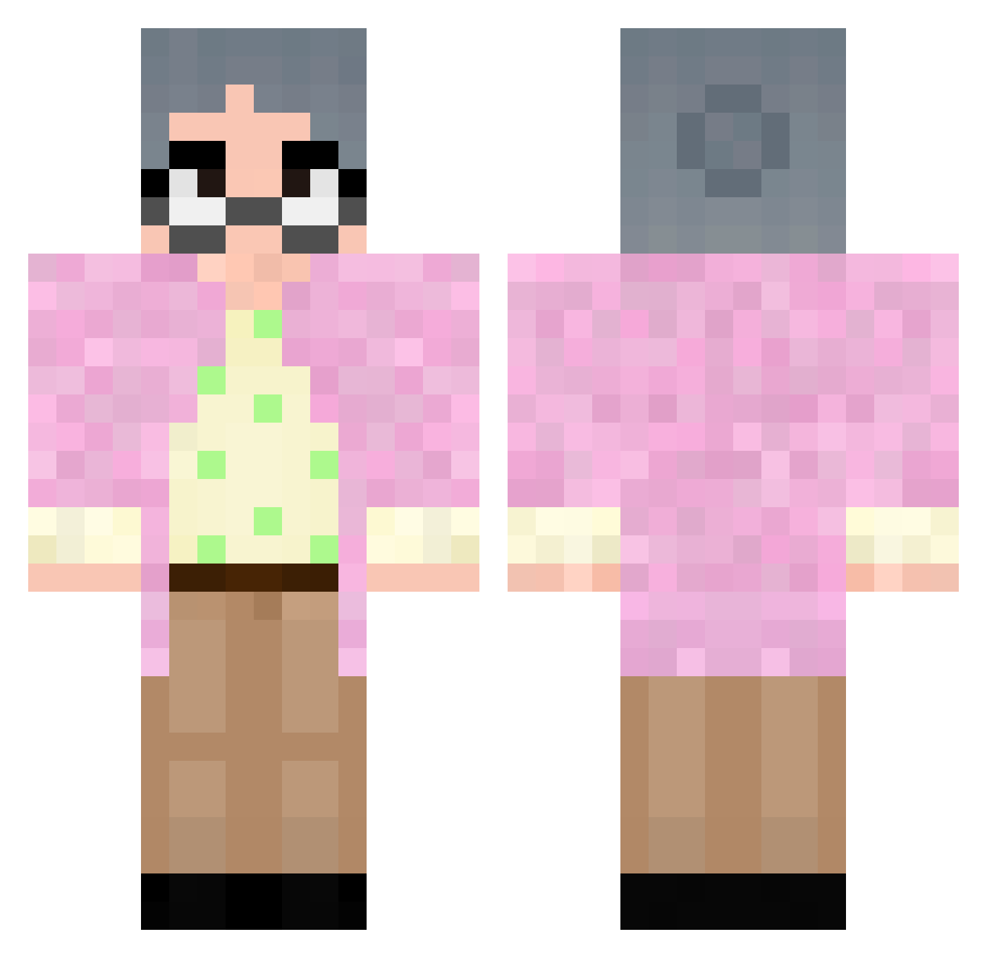Janeen Minecraft skin, front and back view