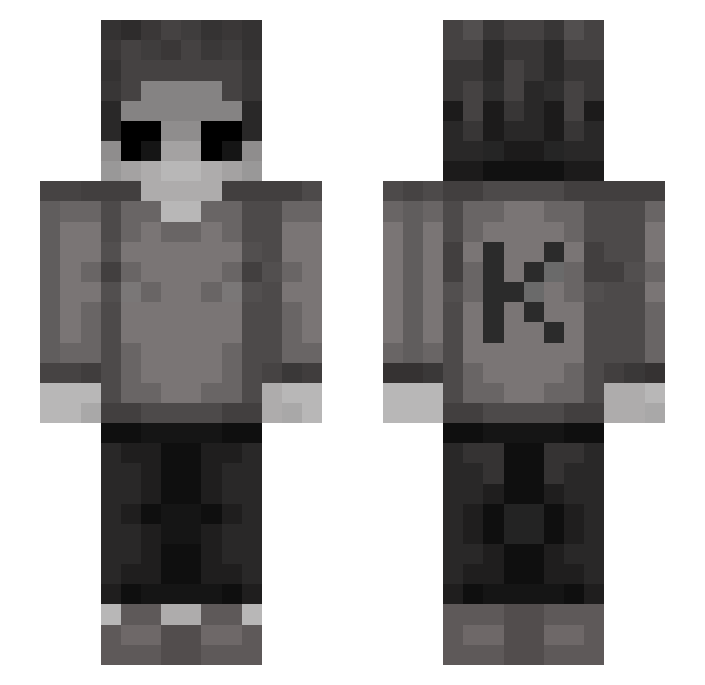 KJL3 Minecraft skin, front and back view