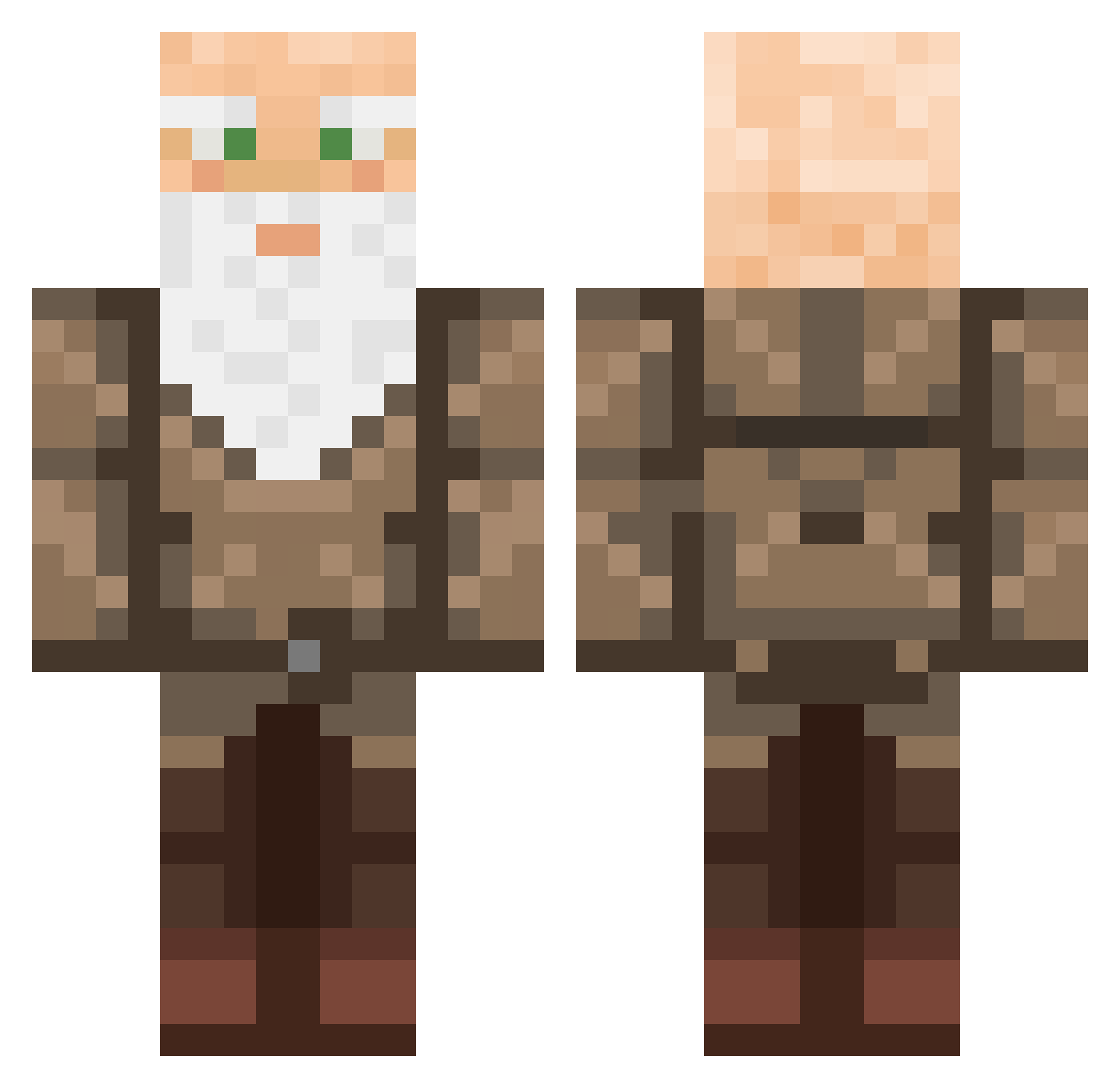 TheArvie Minecraft skin, front and back view