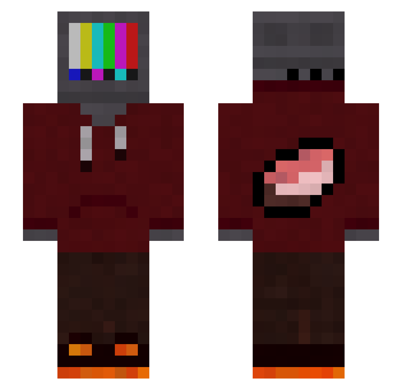 CommonMistake Minecraft skin, front and back view