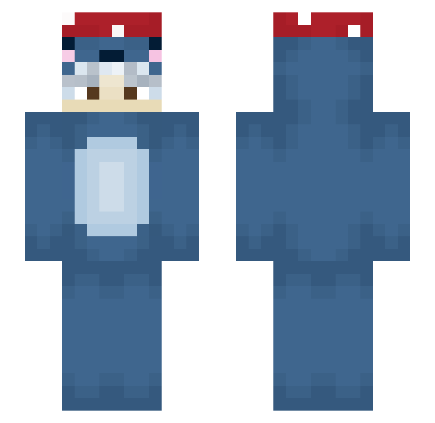 aaviann Minecraft skin, front and back view