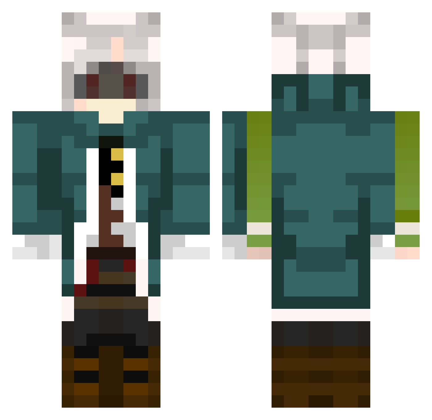 Kugion Minecraft skin, front and back view