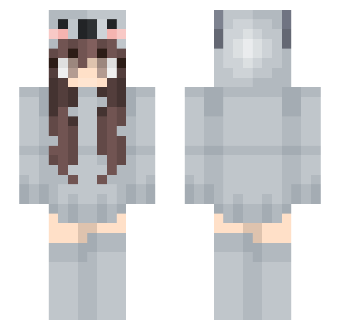 Xhiumcioo Minecraft skin, front and back view