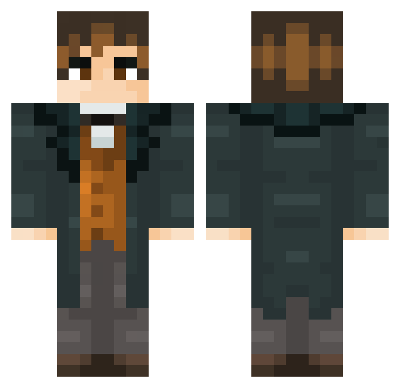 DeliaCho Minecraft skin, front and back view