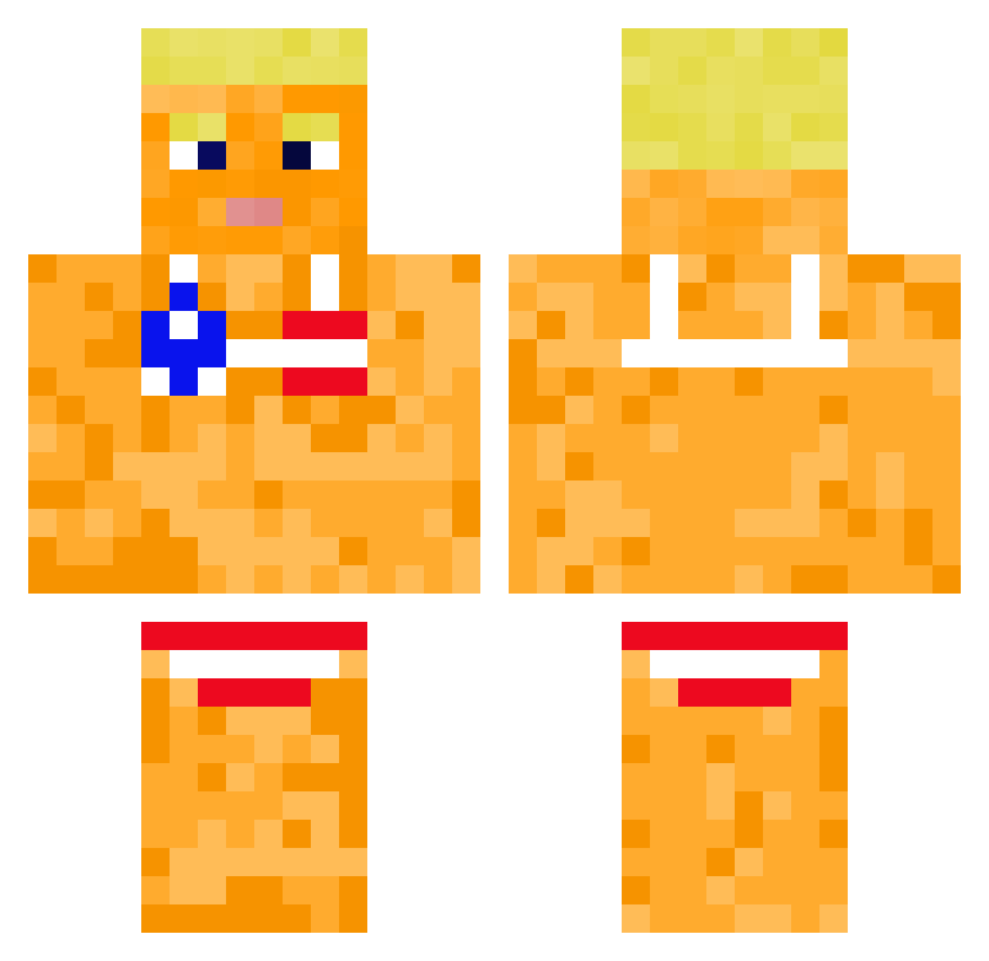 Acquisitiveness_ Minecraft skin, front and back view