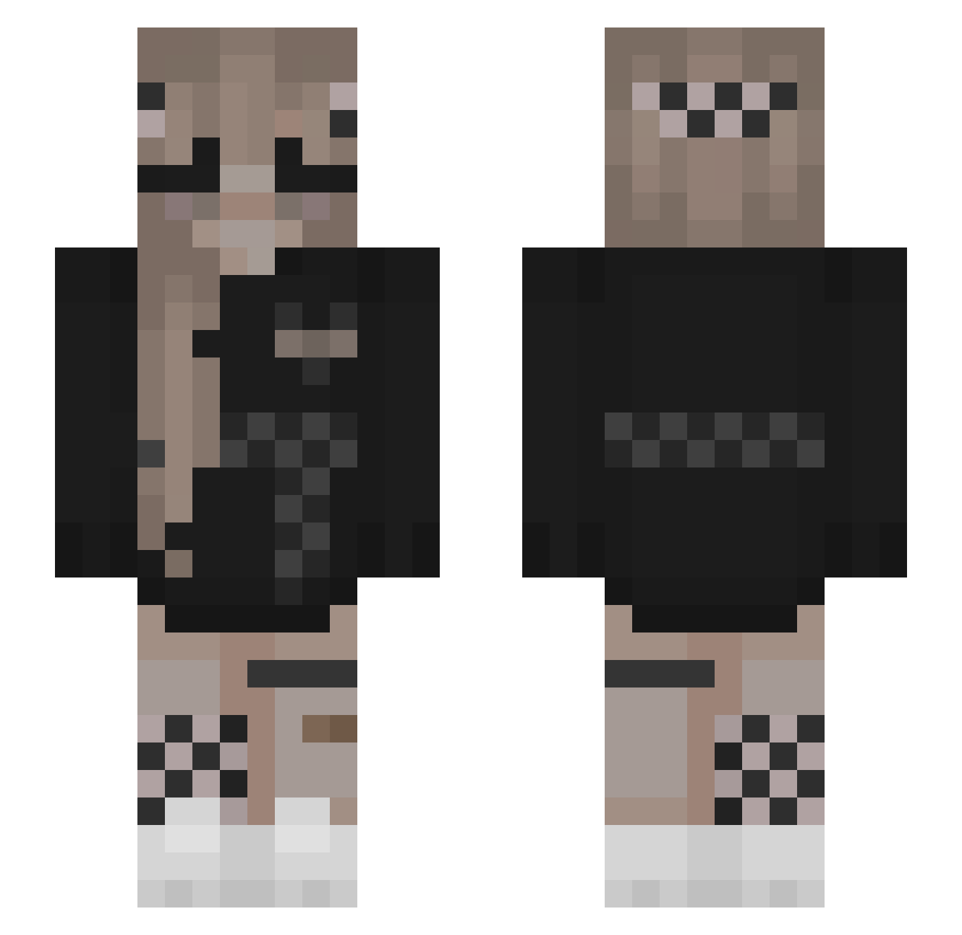 Dwenalle Minecraft skin, front and back view