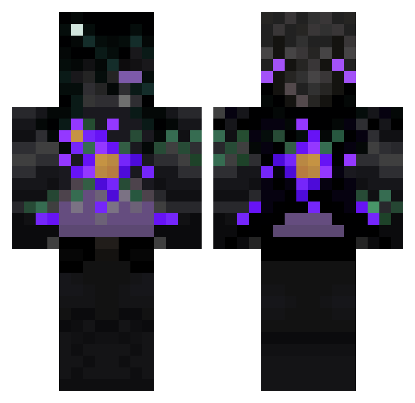 RowanFrozt Minecraft skin, front and back view