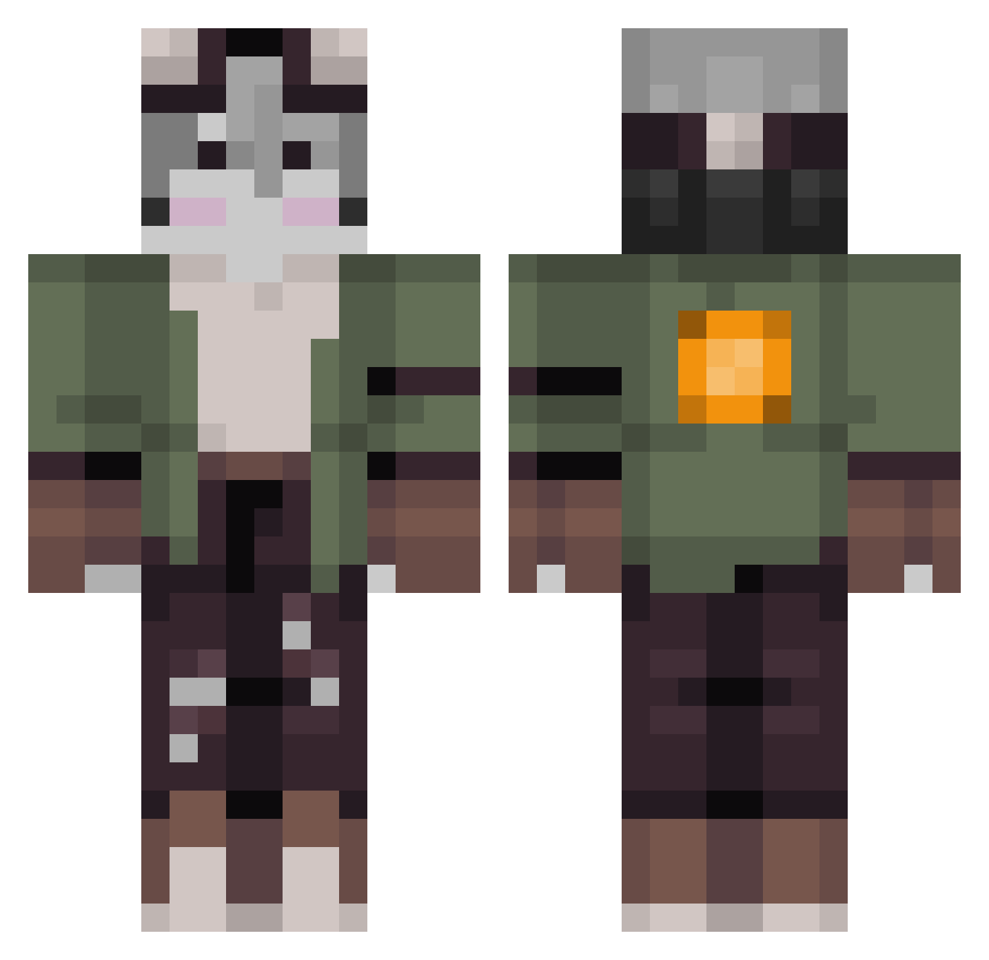 gokusihaki33 Minecraft skin, front and back view