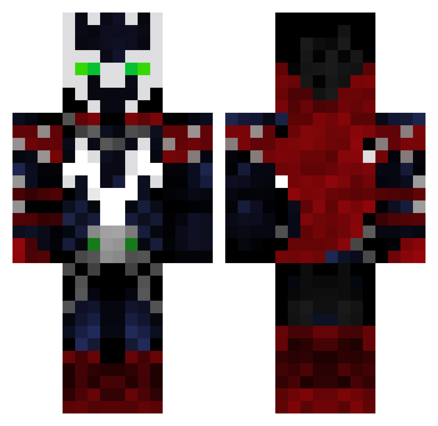 Balebb Minecraft skin, front and back view