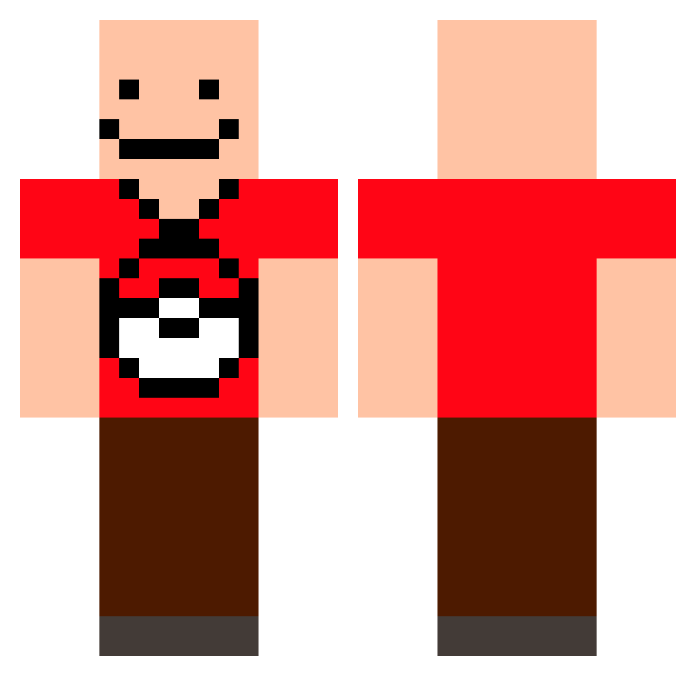 LARPlanii Minecraft skin, front and back view