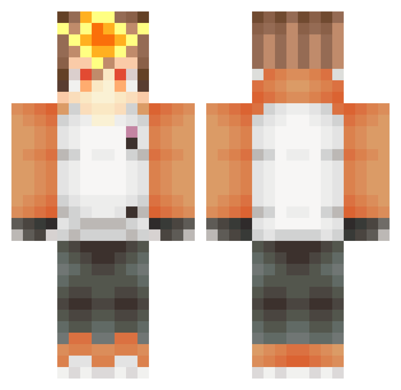 Creevish Minecraft skin, front and back view