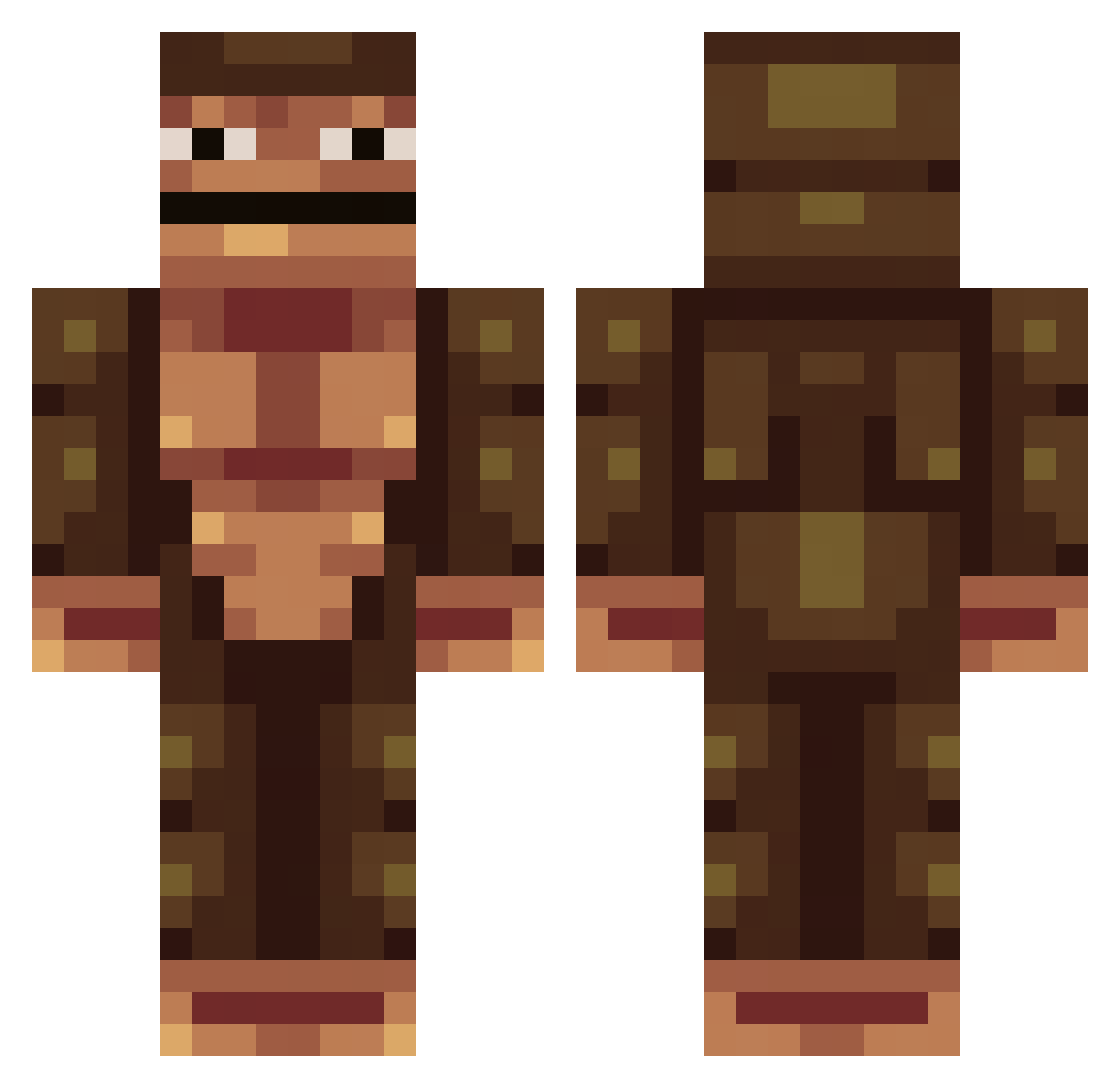 LinkMyButt Minecraft skin, front and back view