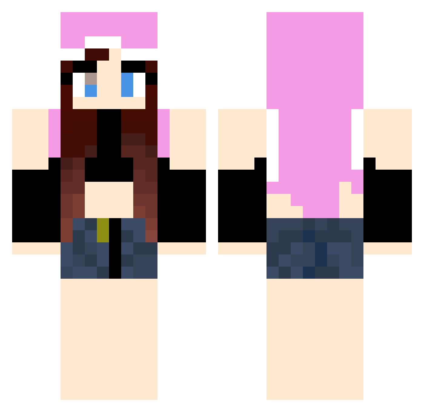 Xeamko Minecraft skin, front and back view