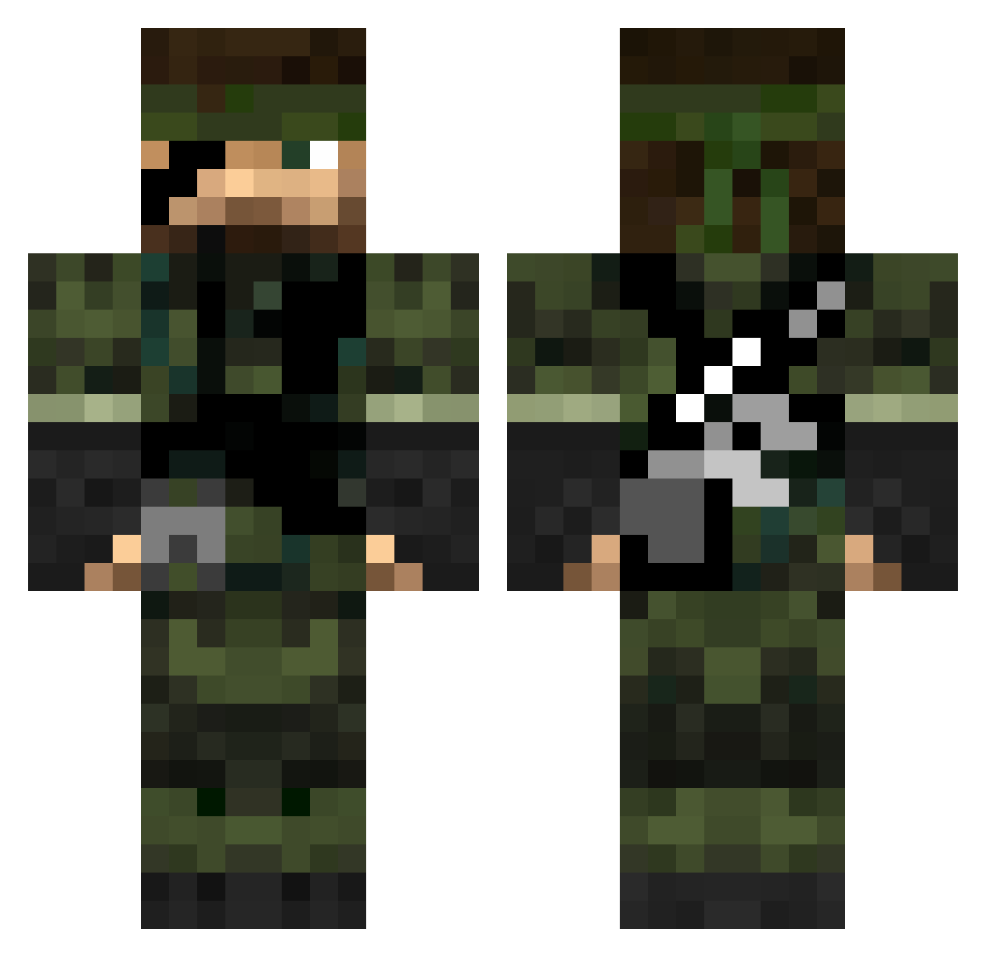 Ban3025 Minecraft skin, front and back view