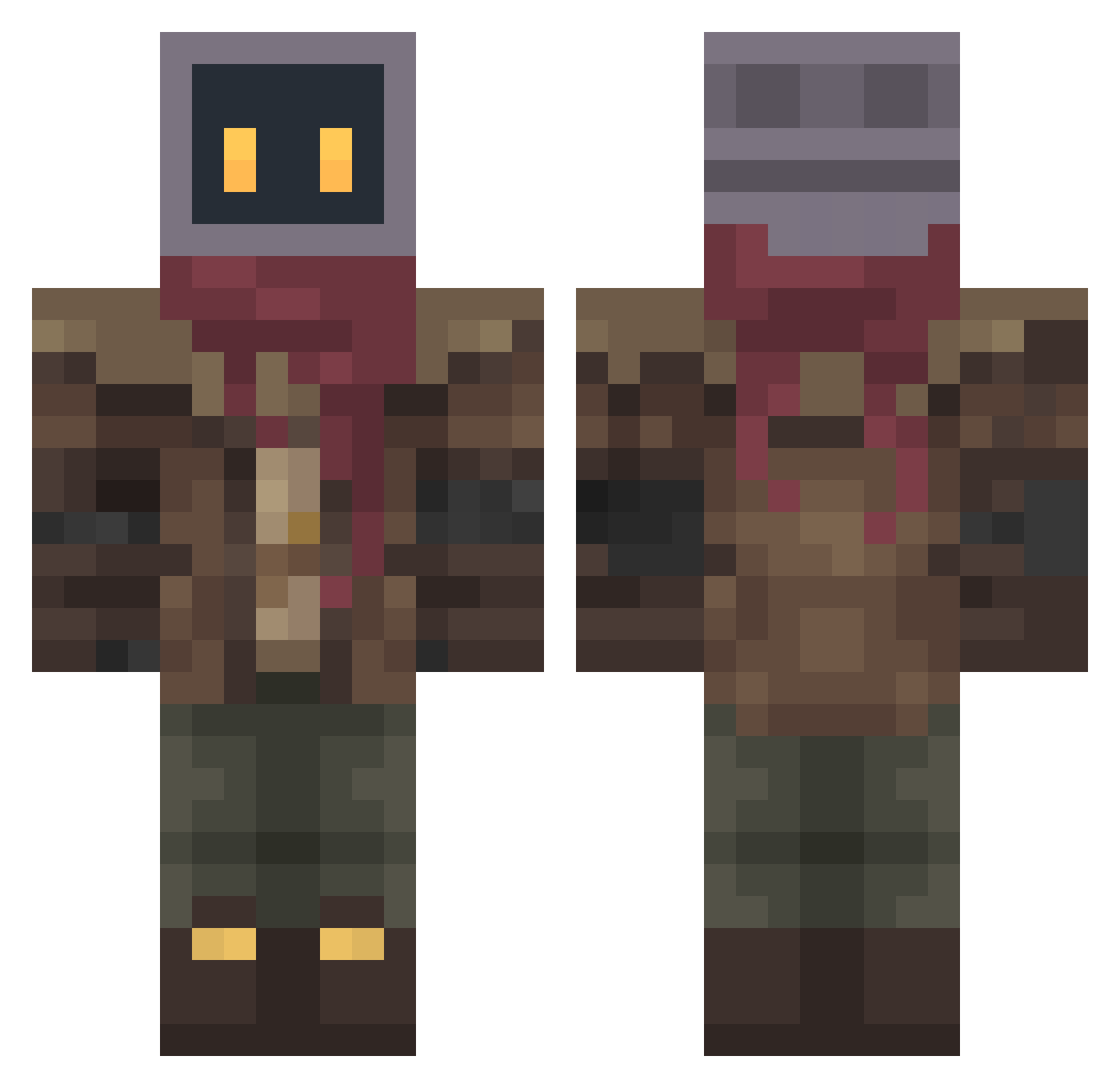 Urots Minecraft skin, front and back view