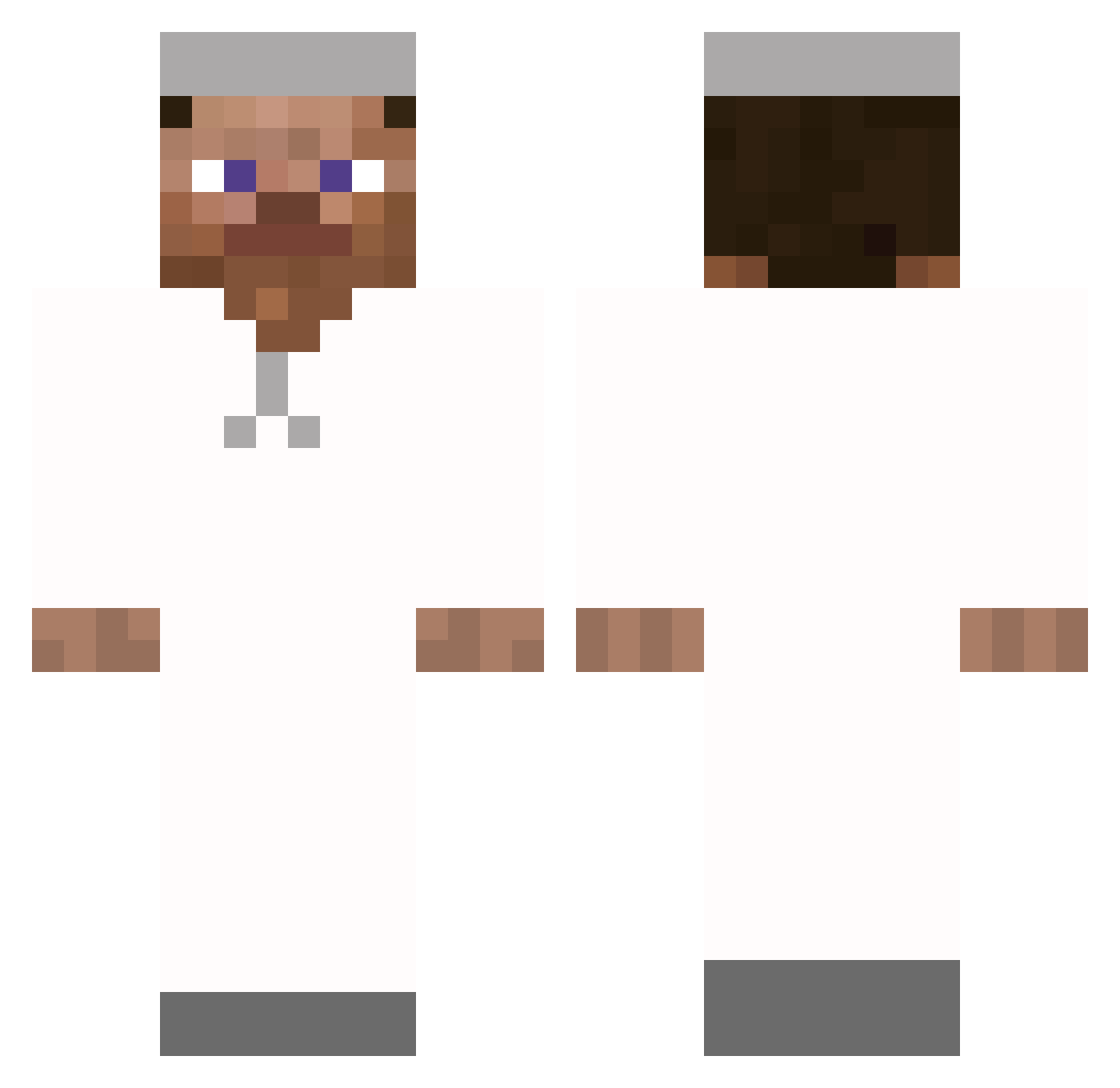Methaddled Minecraft skin, front and back view