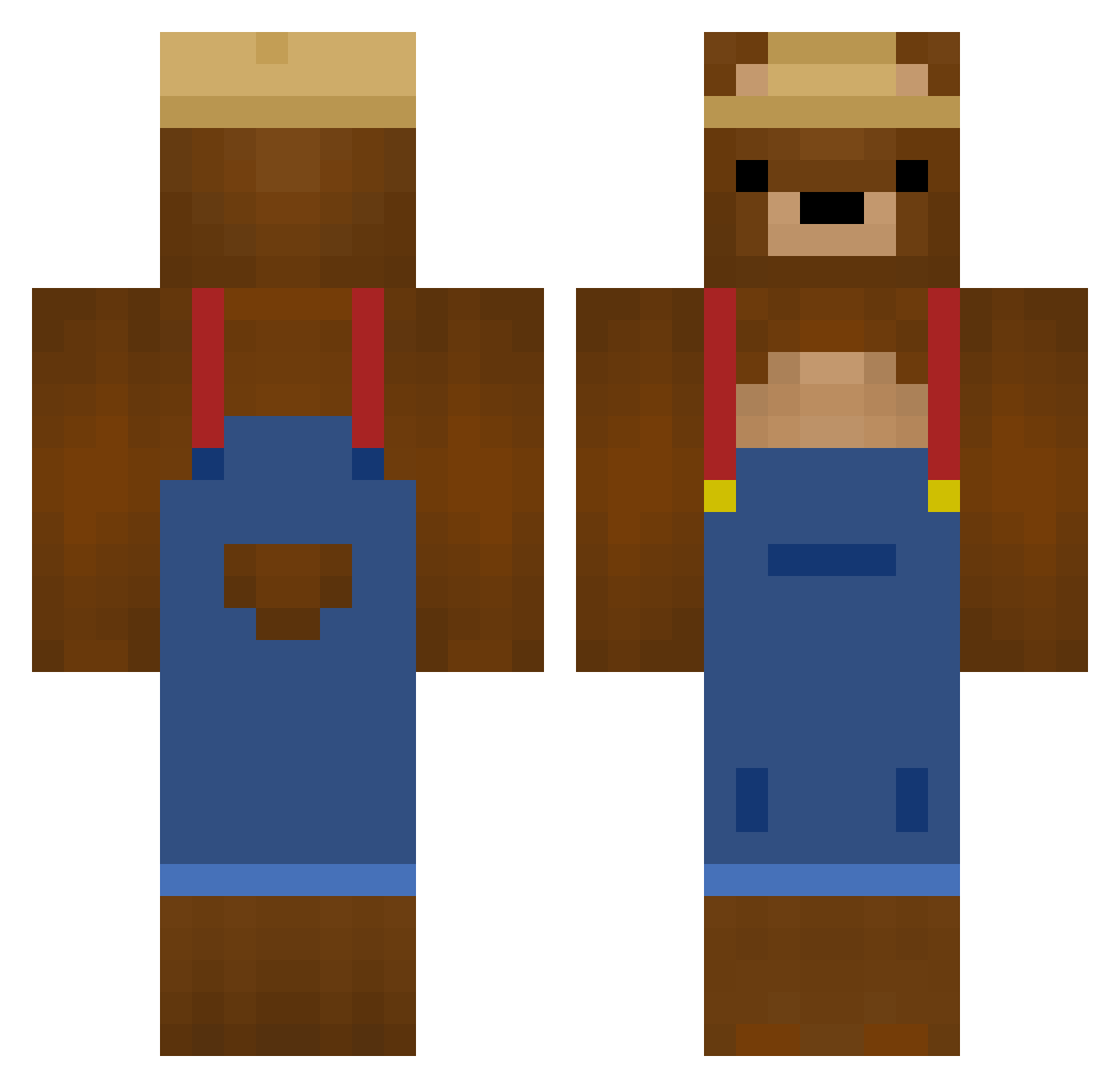 TrawBeary Minecraft skin, front and back view