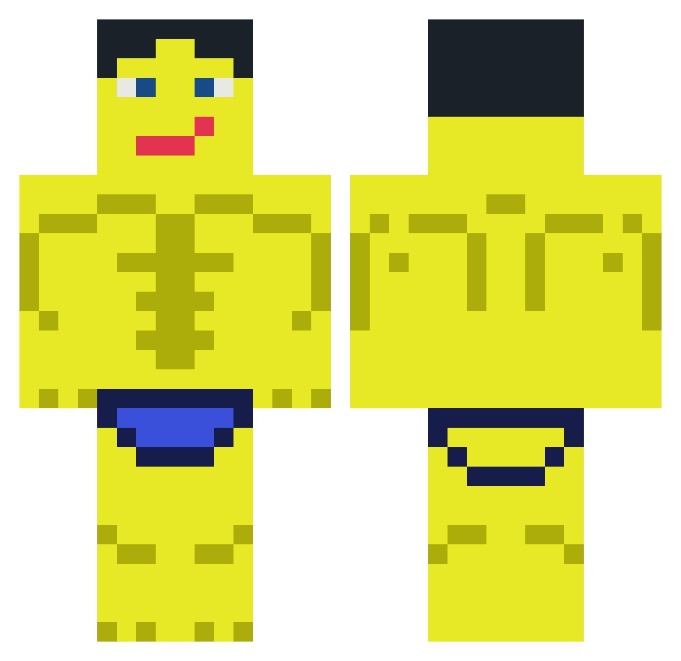 Tong4s Minecraft skin, front and back view