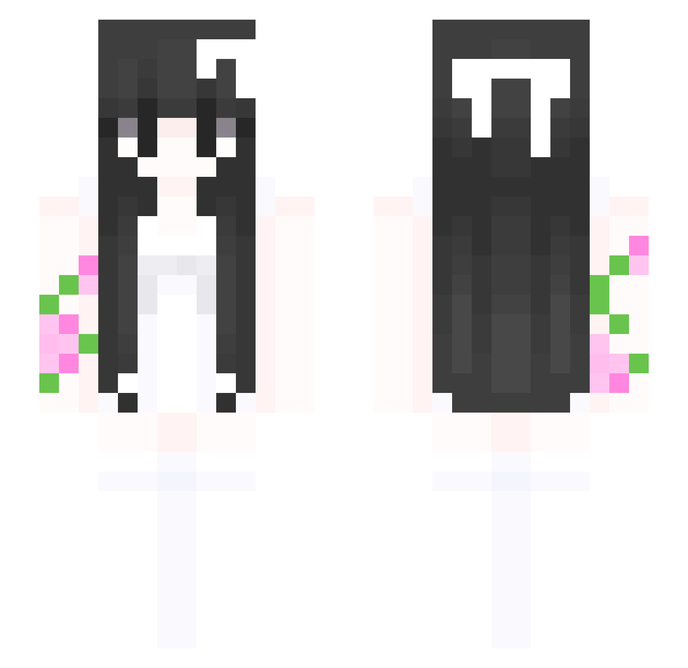 xiaoppel Minecraft skin, front and back view