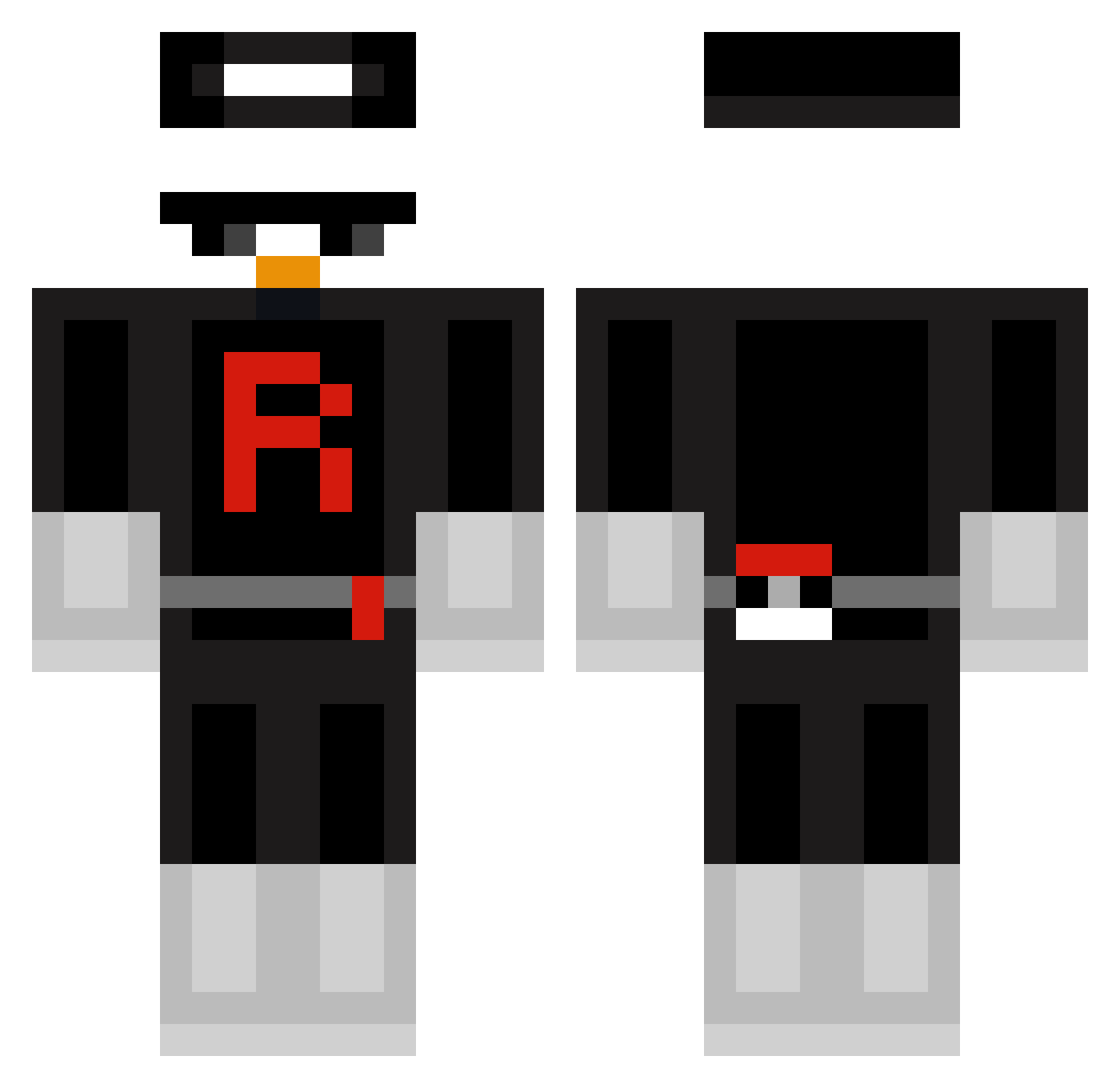 itloaded Minecraft skin, front and back view